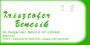 krisztofer bencsik business card